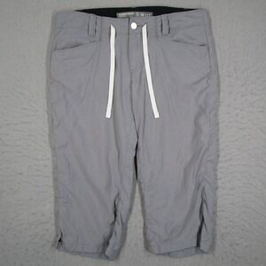 Icebreaker Merino Wool Blend Capri Pants Womens 28 Grey Hike Cargo Crop Trousers